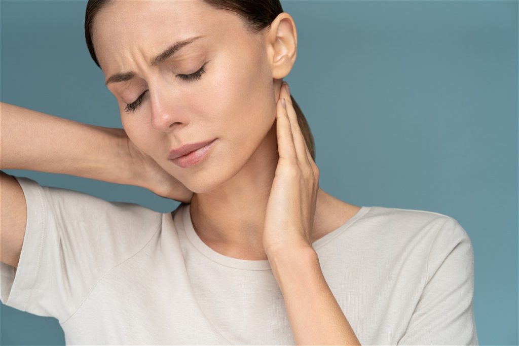 Woman with neck pain